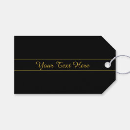 Etiqueta Para Presente Simple Customizable Gold & Black Text Design 