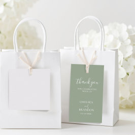 Etiqueta Para Presente Simple Minimal Sage Green Thank You Wedding Favor
