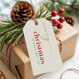 Etiqueta Para Presente Simple Minimalist Christmas Family Name