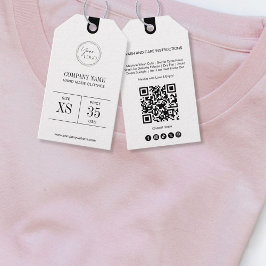 Etiqueta Para Presente Simple Minimalist QR Code Clothing Price Tag Label