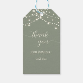 Etiqueta Para Presente Simple String Lights Sage Green Thank You