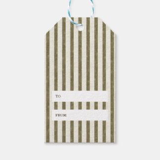 Etiqueta Para Presente Simple Vintage Green Stripes Christmas Gift Tag