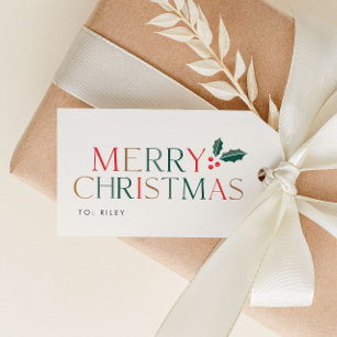 Etiqueta Para Presente Simples Arco Fotográfico Colorido Feliz Natal