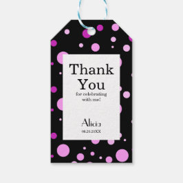 Etiqueta Para Presente Simples Bolinhas Lilás Roxo Preto Obrigado