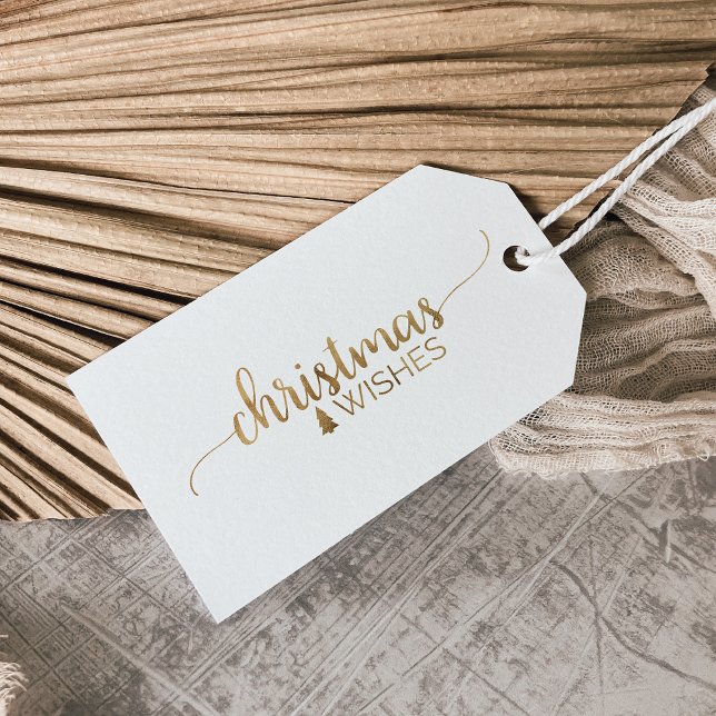 Etiqueta Para Presente Simples Caligrafia Dourada Nome de Natal (Criador carregado)
