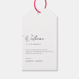 Etiqueta Para Presente Simples Casamento Minimalista Bem-vindo Gift Bag B