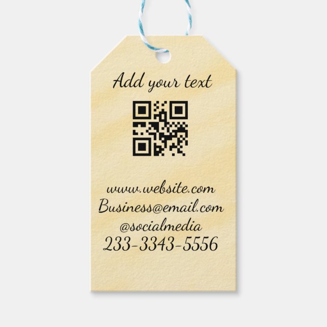 Etiqueta Para Presente simples código QR personalizado adicionar seu nome (Frente)