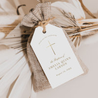 Simples Elegante, Dourado Natal De Batismo Cruzado