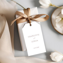 Etiqueta Para Presente Simples, elegante, marrom, casamento
