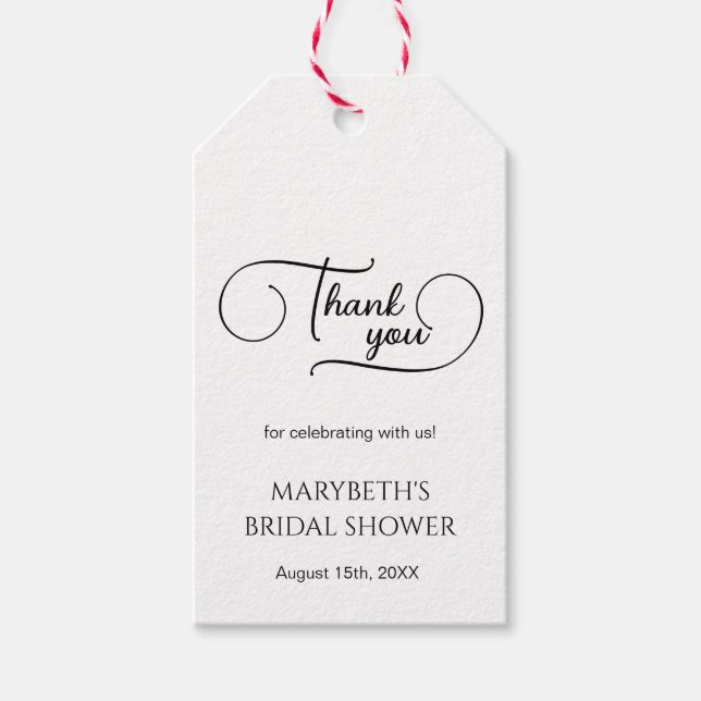 Etiqueta Para Presente Simples Elegante Roteiro de Noiva Chuveiro Obrigad (Frente)