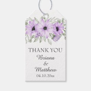 Etiqueta Para Presente Simples Elegantes Aguarela Floral Roxo Clássico Gi