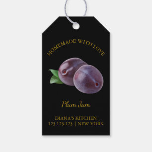 Etiqueta Para Presente Simples Homemade Plum Jam Hang Tag l Black