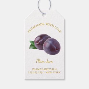 Etiqueta Para Presente Simples Homemade Plum Jam Hang Tag l White