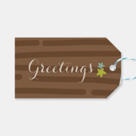 Etiqueta Para Presente Simples Listras Marrom Escuro Minimalista