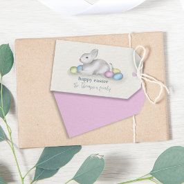 Etiqueta Para Presente Simples pastel Felz pascoa coelho cônico clássico