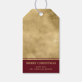 Etiqueta Para Presente Simples Red & Faux Dourado Feliz Natal