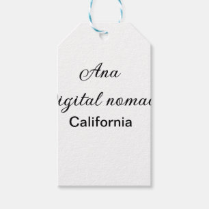 Etiqueta Para Presente Simples texto mínimo adicione seu nome lugar Calif