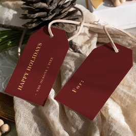 Etiqueta Para Presente Sinais de Feriados Felizes Clássicos Minimalistas 