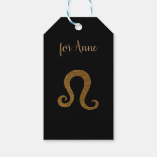 Etiqueta Para Presente Sinal de Astrologia Personalizada do Ouro Leão