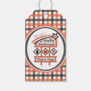 Etiqueta Para Presente Sinal de Halloween Vintage Retro –Placa de Xixi ou