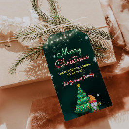 Etiqueta Para Presente Sinal Neon de Natal Divertido para Festa