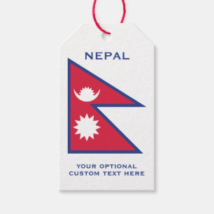 Etiqueta Para Presente Sinalizador Nepal de Nome e Texto Personalizado