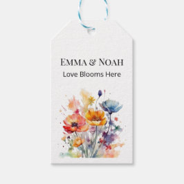 Etiqueta Para Presente Sinfonia de flor selvagem: Primavera aquarela colo
