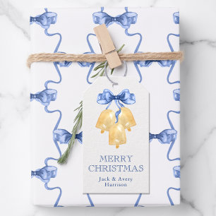 Etiqueta Para Presente Sinos de Natal ou Casamento em Aquarela