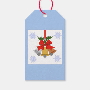 Etiqueta Para Presente Sinos e Flocos de Neve