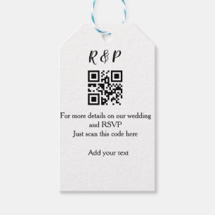 Etiqueta Para Presente Site de casamento rsvp q r código adicionar nome t