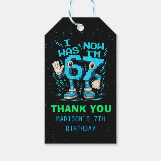 Etiqueta Para Presente Six Seven Pixel Meme Kids 7th Birthday Gift Tags