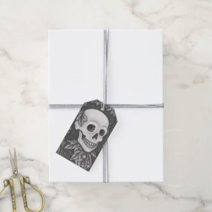 ETIQUETA PARA PRESENTE SKELETON, GÊTICO GENTLEMAN SKULL GIFT TAREFA