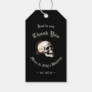 Etiqueta Para Presente Skeletons Gothic Weding Dançando