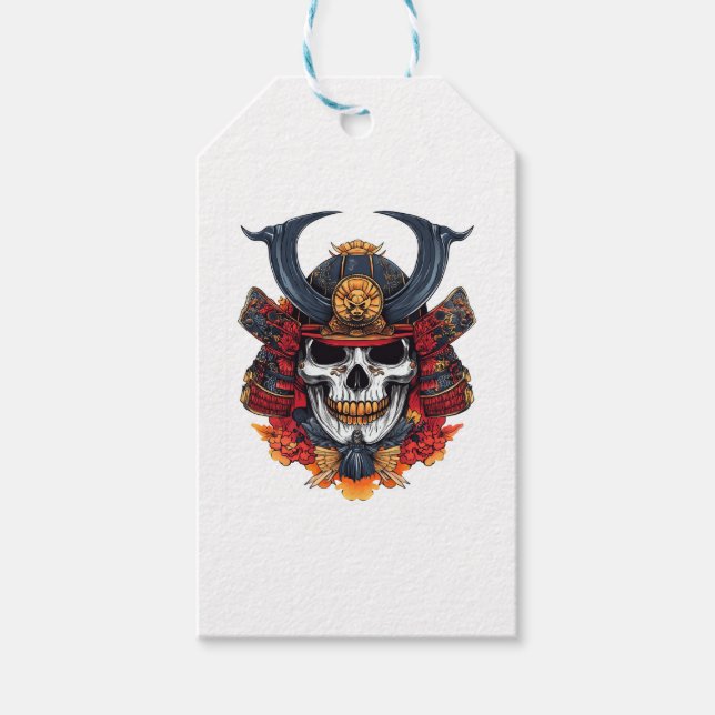 Etiqueta Para Presente Skull Samurai Mask (Frente)