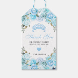 Etiqueta Para Presente Sky Blue Floral Obrigado Presente