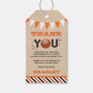 Etiqueta Para Presente Slam Dunking O Grande   Aniversário de basquete