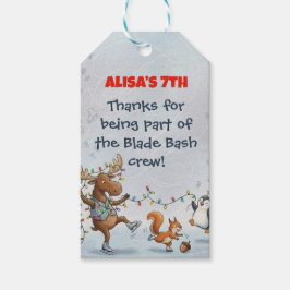 Etiqueta Para Presente Slapstick Ice Skating Birthday Thank you sticker