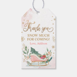 Etiqueta Para Presente Sleigh Favor Tag Winter Obrigado Tag Dourada Fora