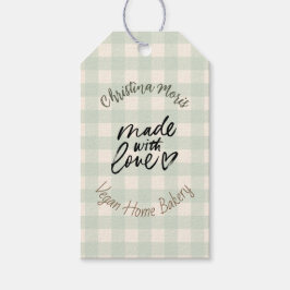 Etiqueta Para Presente Small Vegan Home Bakery Made with love Pattern