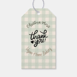 Etiqueta Para Presente Small Vegan Home Bakery Thank You Pattern