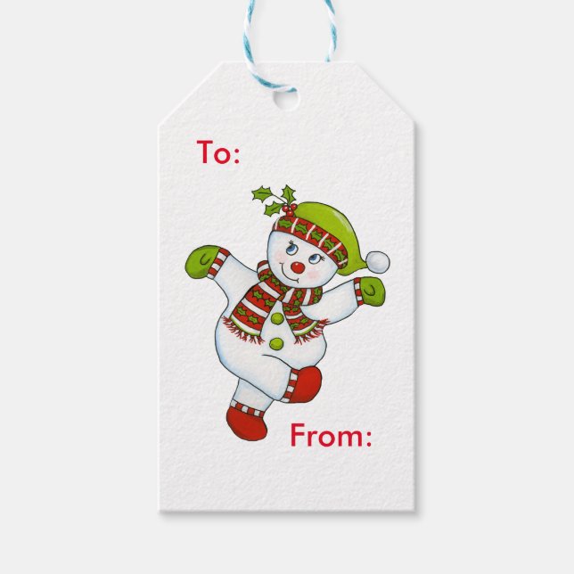Etiqueta Para Presente Snow Dancing 3 (Frente)
