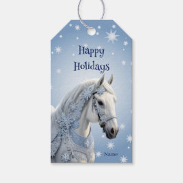 Etiqueta Para Presente Snowflakes Horse Holiday Christmas Gift Tag