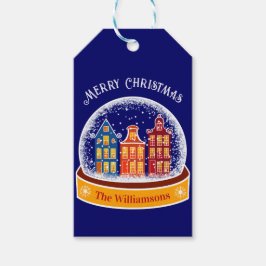 Etiqueta Para Presente Snowglobe Amsterdam Village Christmas