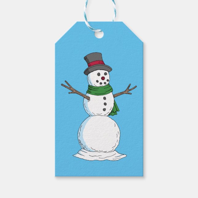 Etiqueta Para Presente Snowman (Frente)