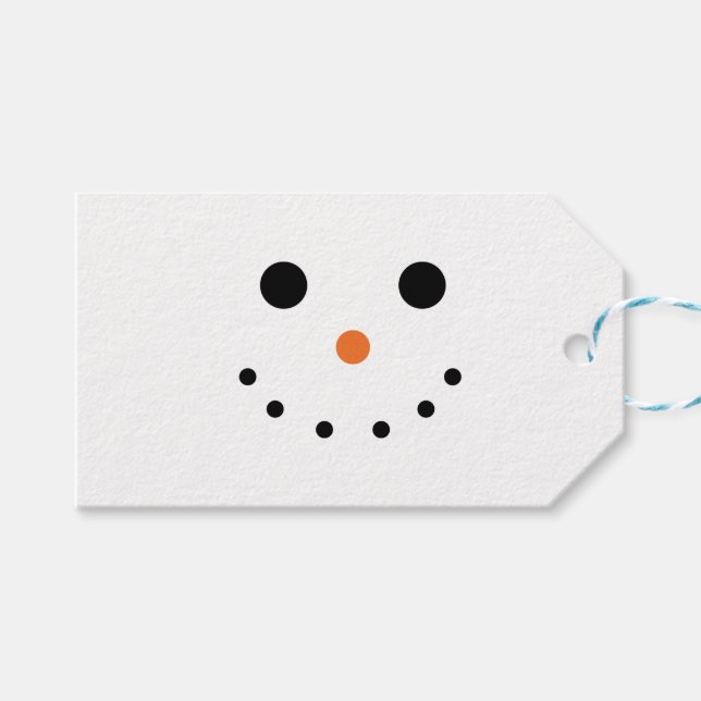 Etiqueta Para Presente Snowman (Frente (horizontal))
