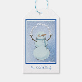 Etiqueta Para Presente Snowman Felry Natal