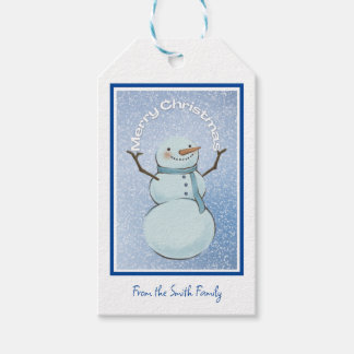Etiqueta Para Presente Snowman Felry Natal