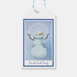 Etiqueta Para Presente Snowman Felry Natal