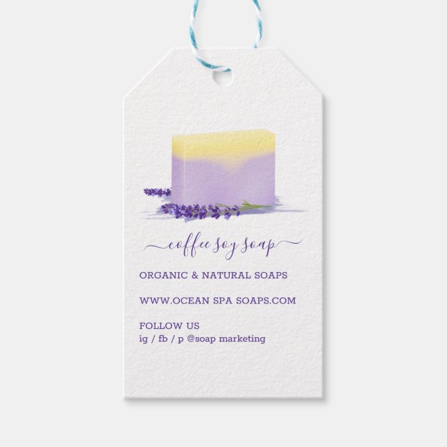 Etiqueta Para Presente Soap Soy Natural Spa Cosmetics Lavender Aroma (Frente)