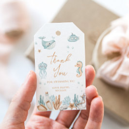 Etiqueta Para Presente Sob o Aniversário do Mar